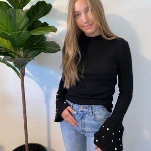 Black Detailed Turtle Neck